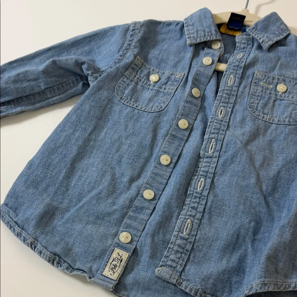 Ralph Lauren Light Blue Denim Shirt for Kids